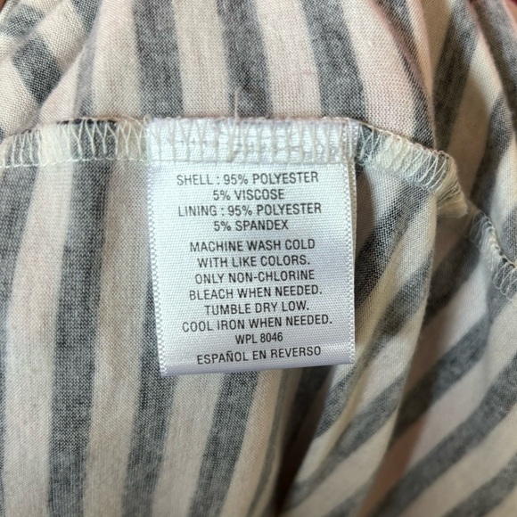 Maison Jules Textured Sheer Pink & White w/ Striped Slip Ruffled Mini Dress - Picture 16 of 16